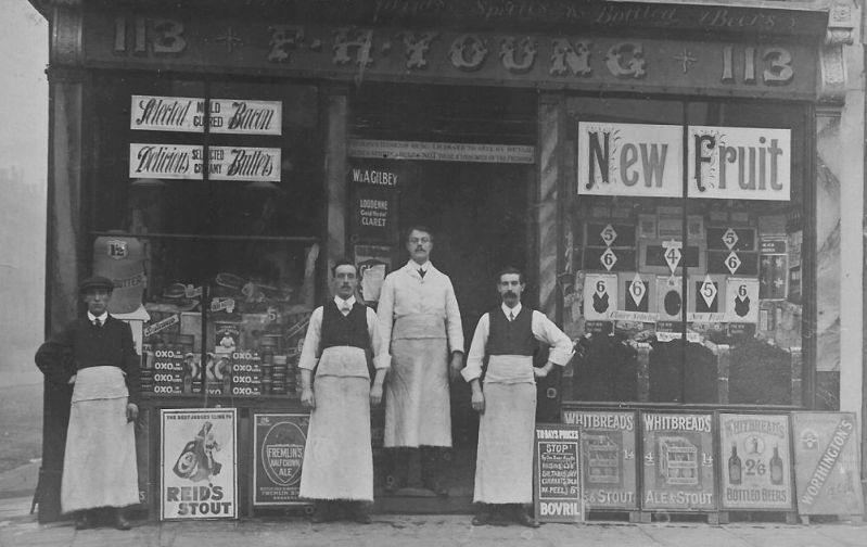 William Turpin (centre) at Young's on Larkhall Lane, at the corner of Gaskell Street